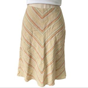 Vintage Beige Tan Midi Skirt
